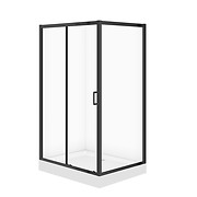 SET C712: Kabina prostokątna ARTECO 120X90X190 czarna szkło transparentne + ...