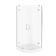SET D01 Kabina półokrągła CITY by Cersanit 80X80X195 chrom szkło ...