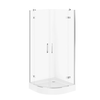 SET D04 Kabina półokrągła CITY by Cersanit 90X90X195 chrom szkło ...