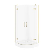SET D06 Kabina półokrągła CITY by Cersanit 90X90X195 złota szkło ...