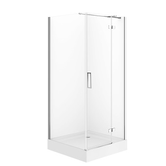 SET D07 Kabina kwadratowa CITY by Cersanit 80X80X195 prawa chrom szkło ...