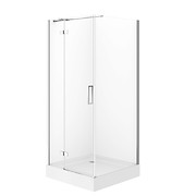 SET D14 Kabina kwadratowa CITY by Cersanit 90X90X195 lewa chrom szkło ...