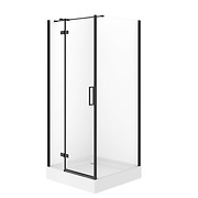 SET D16 Kabina kwadratowa CITY by Cersanit 90X90X195 lewa czarna szkło ...