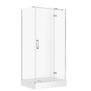 SET D19 Kabina prostokątna CITY by Cersanit 100X80X195 prawa chrom szkło ...