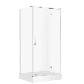 SET D19 Kabina prostokątna CITY by Cersanit 100X80X195 prawa chrom szkło ...