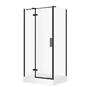 SET D22 Kabina prostokątna CITY by Cersanit 100X80X195 lewa czarna szkło ...