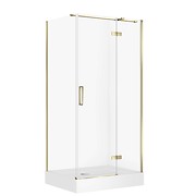 SET D23 Kabina prostokątna CITY by Cersanit 100X80X195 prawa złota szkło ...