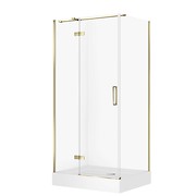 SET D24 Kabina prostokątna CITY by Cersanit 100X80X195 lewa złota szkło ...