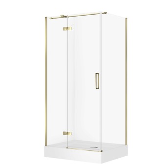 SET D24 Kabina prostokątna CITY by Cersanit 100X80X195 lewa złota szkło ...