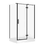 SET D27 Kabina prostokątna CITY by Cersanit 120X90X195 prawa czarna szkło ...