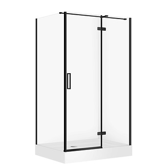 SET D27 Kabina prostokątna CITY by Cersanit 120X90X195 prawa czarna szkło ...