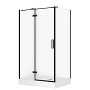 SET D28 Kabina prostokątna CITY by Cersanit 120X90X195 lewa czarna szkło ...