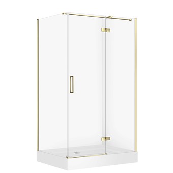 SET D29 Kabina prostokątna CITY by Cersanit 120X90X195 prawa złota szkło ...