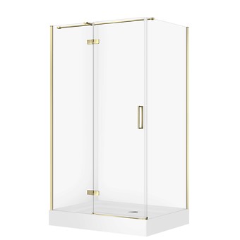 SET D30 Kabina prostokątna CITY by Cersanit 120X90X195 lewa złota szkło ...