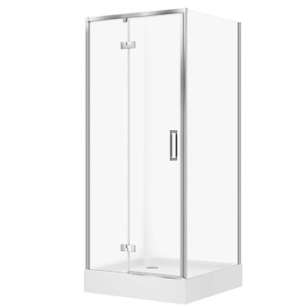 SET D32 Kabina kwadratowa LARGA by Cersanit 80X80X195 lewa chrom szkło ...
