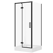 SET D40 Kabina kwadratowa LARGA by Cersanit 90X90X195 lewa czarna szkło ...