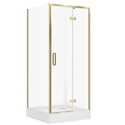 SET D41 Kabina kwadratowa LARGA by Cersanit 90X90X195 prawa złota mat szkło ...