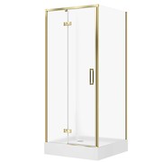 SET D42 Kabina kwadratowa LARGA by Cersanit 90X90X195 lewa złota mat szkło ...