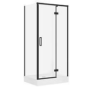 SET D45 Kabina prostokątna LARGA by Cersanit 100X80X195 prawa czarna szkło ...