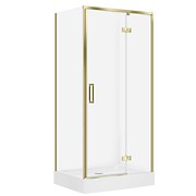SET D47 Kabina prostokątna LARGA by Cersanit 100X80X195 prawa złota mat szkło ...