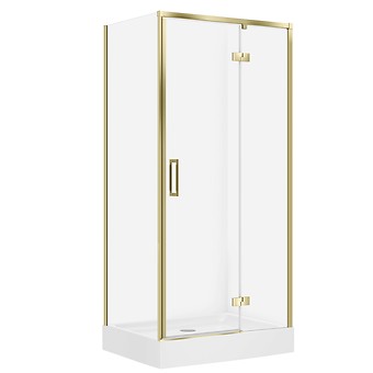 SET D47 Kabina prostokątna LARGA by Cersanit 100X80X195 prawa złota mat szkło ...