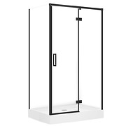 SET D51 Kabina prostokątna LARGA by Cersanit 120X90X195 prawa czarna szkło ...