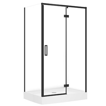 SET D51 Kabina prostokątna LARGA by Cersanit 120X90X195 prawa czarna szkło ...