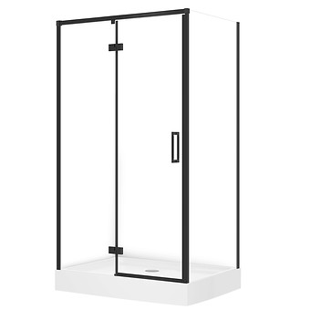 SET D52 Kabina prostokątna LARGA by Cersanit 120X90X195 lewa czarna szkło ...
