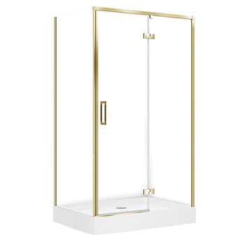 SET D53 Kabina prostokątna LARGA by Cersanit 120X90X195 prawa złota mat szkło ...