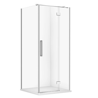 SET D62: KABINA KWADRATOWA CREA ZAWIAS 90X90X200 PRAWA + BRODZIK TAKO SLIM BIAŁY