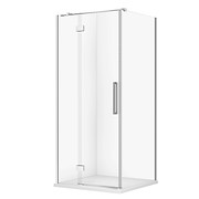 SET D63: KABINA KWADRATOWA CREA ZAWIAS 90X90X200 LEWA + BRODZIK TAKO SLIM BIAŁY