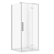 SET D64: KABINA KWADRATOWA CREA ZAWIAS 90X90X200 PRAWA + BRODZIK TAKO SLIM BIAŁY MAT