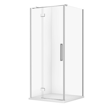 SET D65: KABINA KWADRATOWA CREA ZAWIAS 90X90X200 LEWA + BRODZIK TAKO SLIM BIAŁY MAT