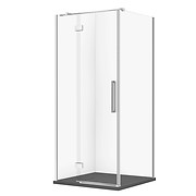 SET D67: KABINA KWADRATOWA CREA ZAWIAS 90X90X200 LEWA + BRODZIK TAKO SLIM SZARY MAT