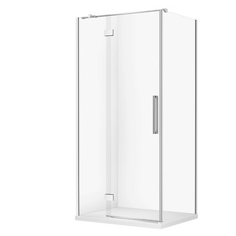 SET D71: KABINA PROSTOKĄTNA CREA ZAWIAS 100X80X200 LEWA + BRODZIK TAKO SLIM BIAŁY