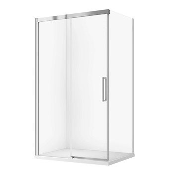 SET D88: KABINA PROSTOKĄTNA CREA PRZESUWNA 120X90X200 + BRODZIK TAKO SLIM SZARY MAT