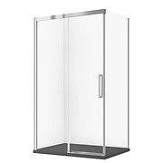 SET D89: KABINA PROSTOKĄTNA CREA PRZESUWNA 120X90X200 + BRODZIK TAKO SLIM CZARNY MAT