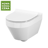 Miska zawieszana CREA owalna z deską slim duroplastową, antybakteryjną, ...