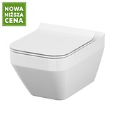 Miska zawieszana CREA prostokątna z deską slim duroplastową, antybakteryjną, ...