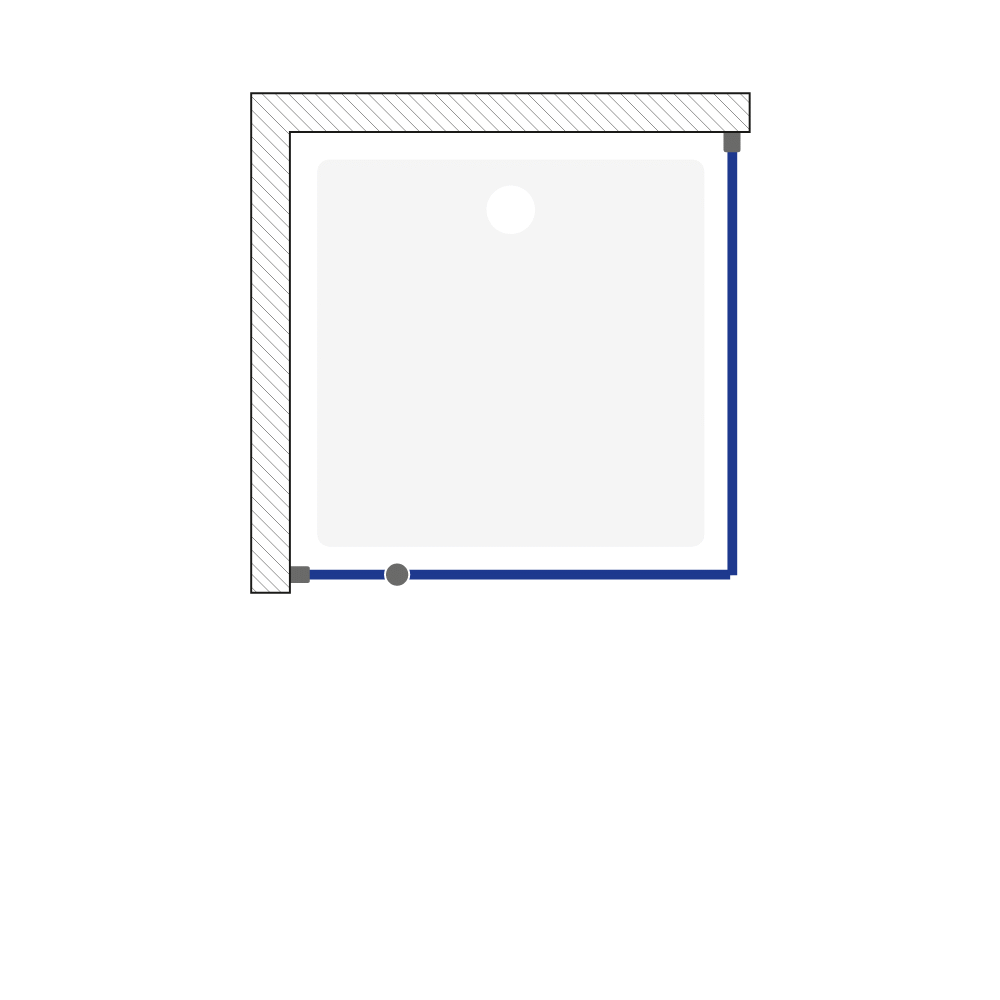 SET B692: Kabina kwadratowa CREA zawias 90X90X200 lewa chrom szkło transparentne