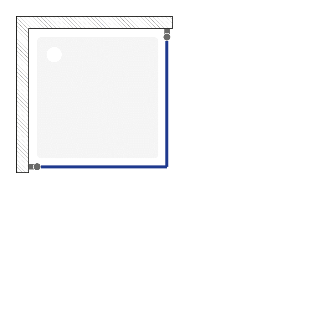 SET C385: Kabina kwadratowa MODUO 90X90X195 2 drzwi pełne chrom szkło transparentne