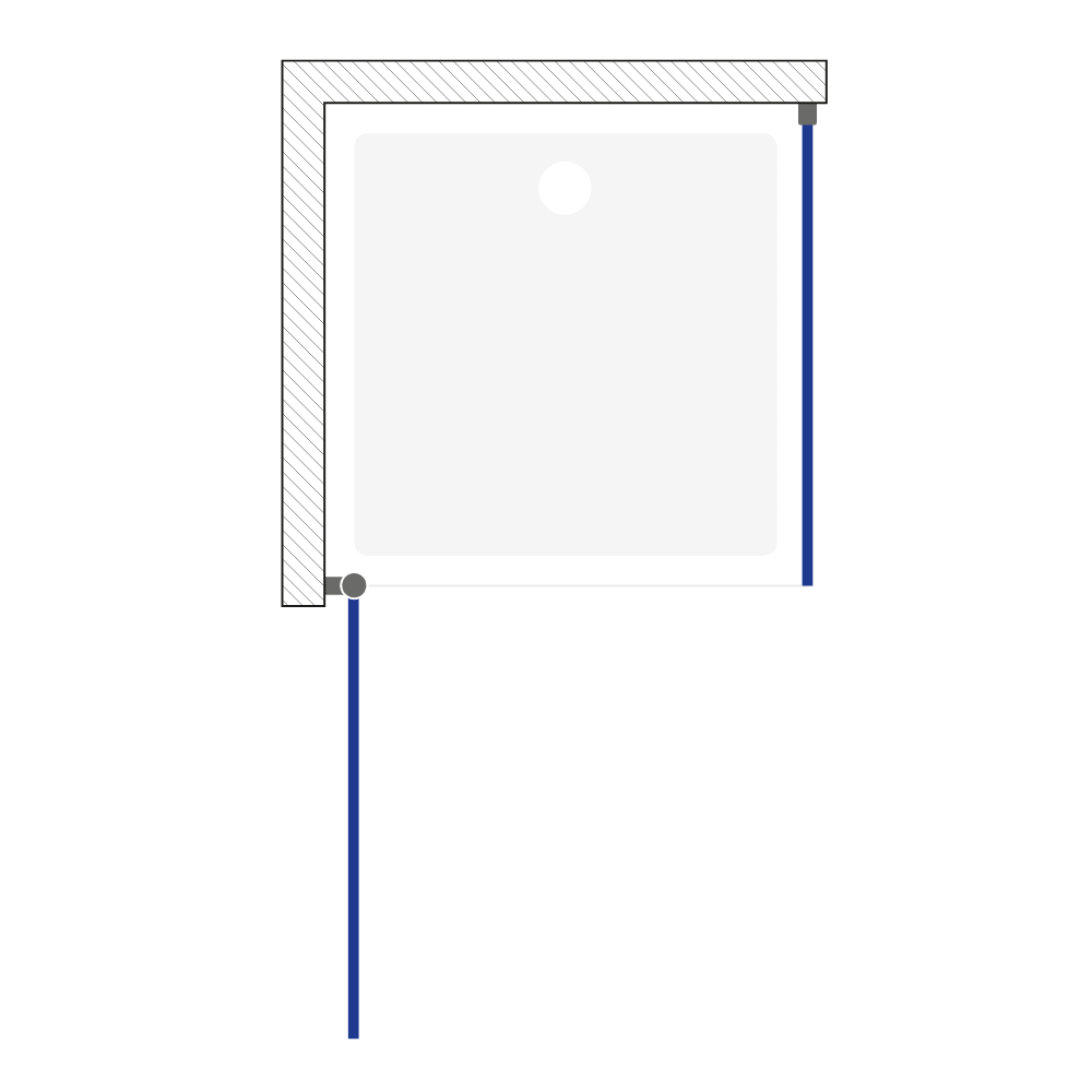 SET C388: Kabina kwadratowa MODUO 90X90X195 1 drzwi pełne chrom szkło ...